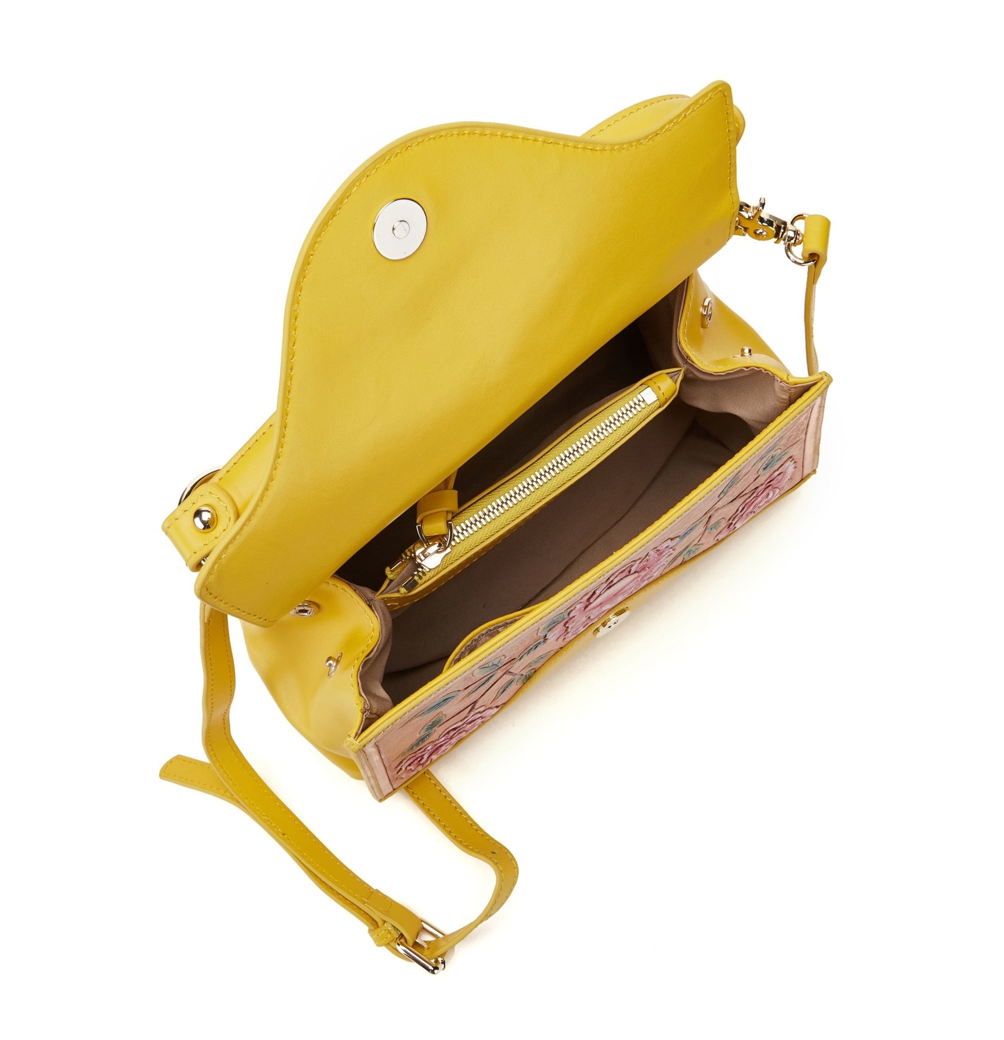 Unique Purses Rose Yellow Top Handle - Bellorita