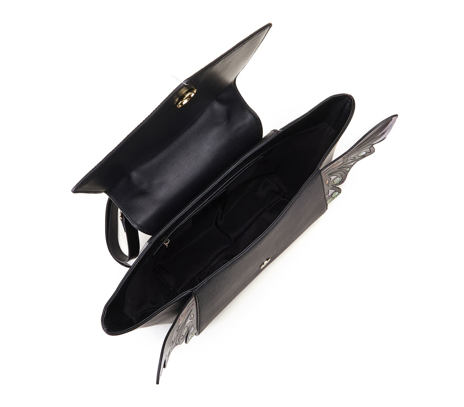 Unique Purses Wings Black Satchel - Bellorita