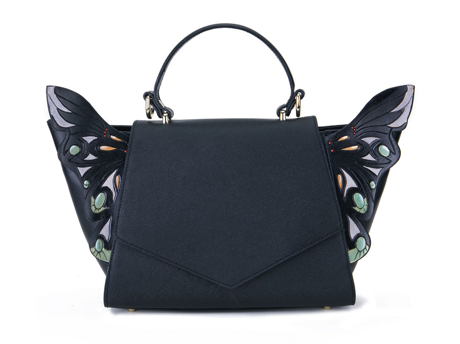Wings Black Satchel
