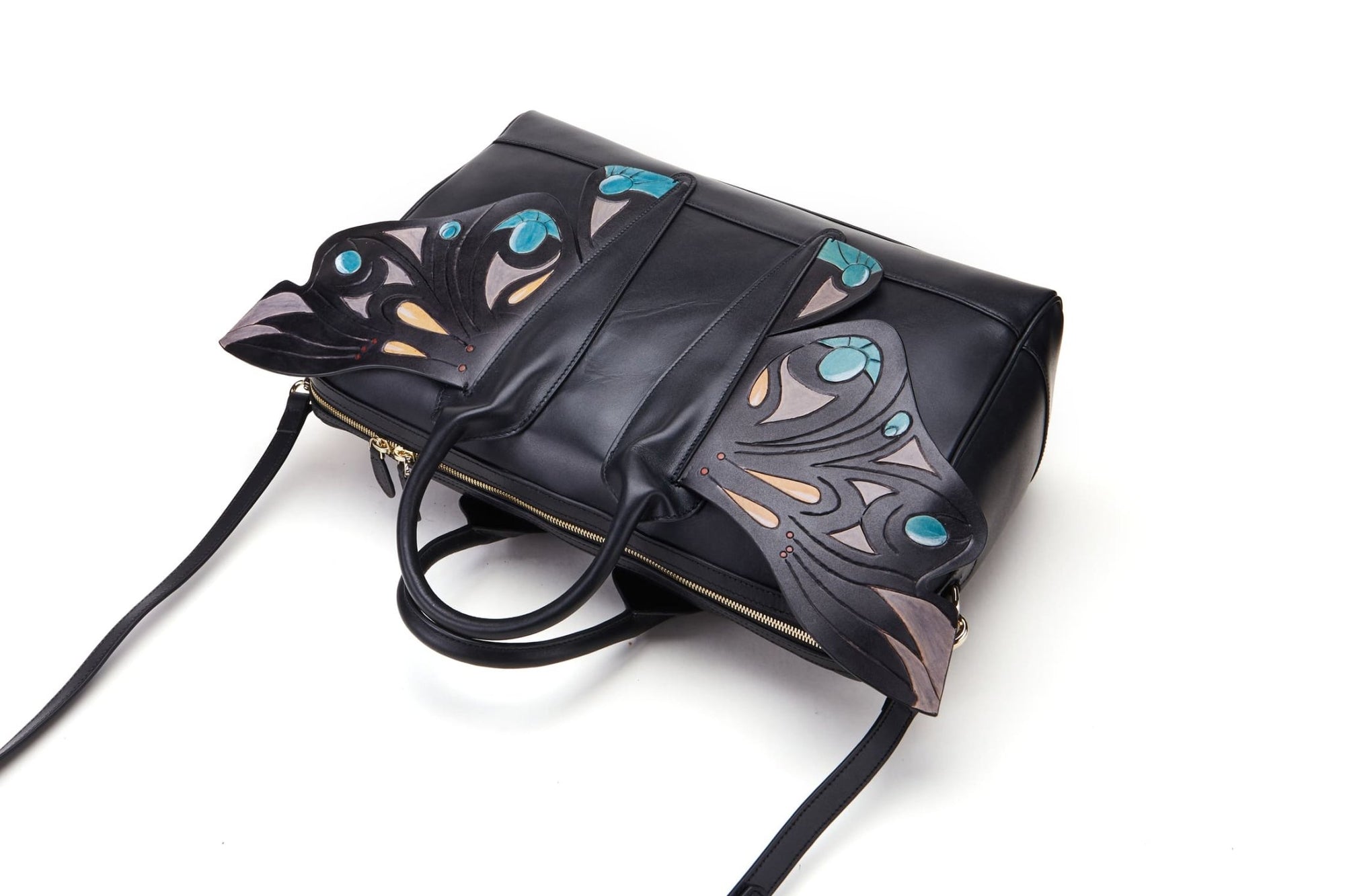 Unique Purses Wings Black Top Handle - Bellorita