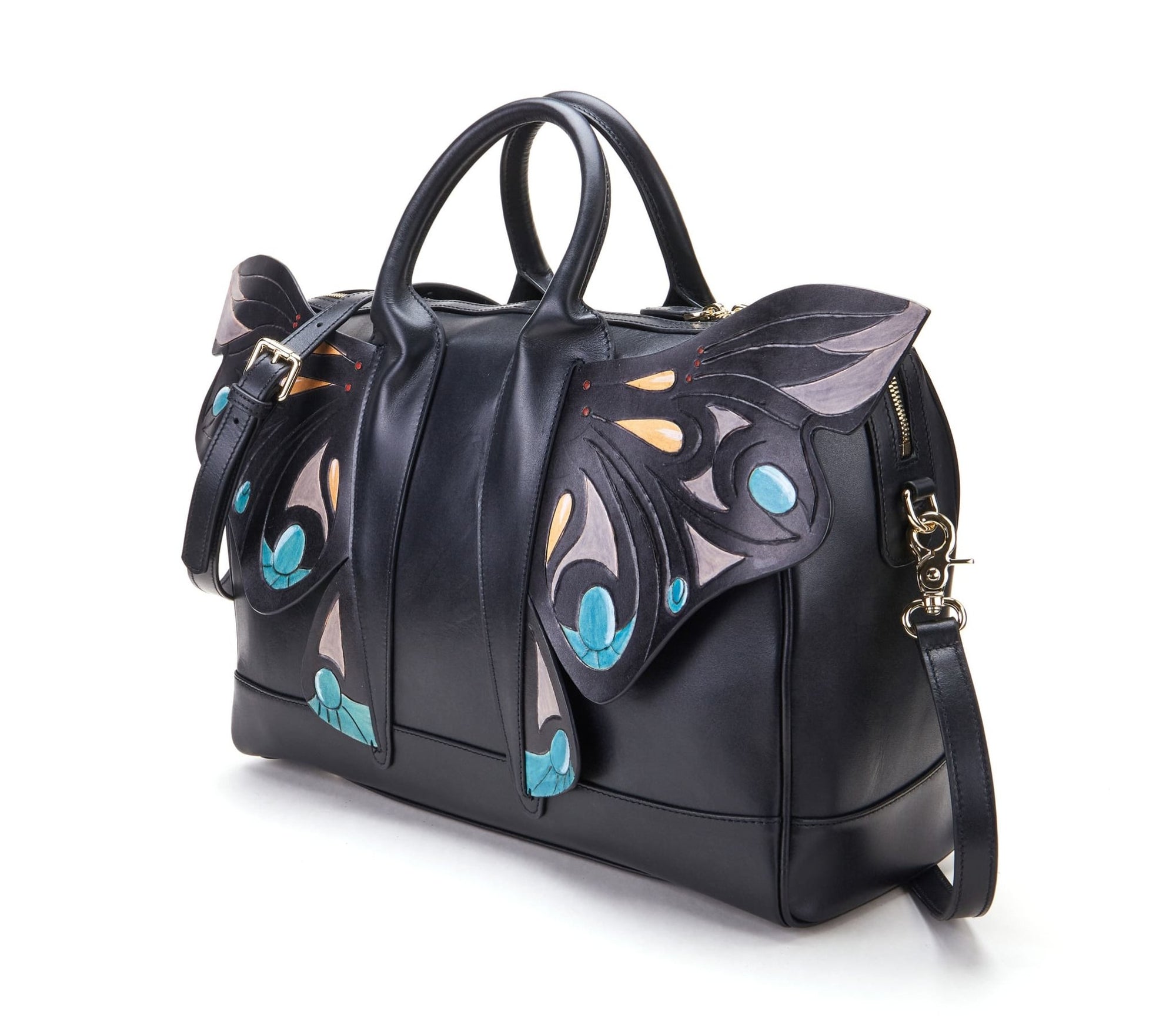 Unique Purses Wings Black Top Handle - Bellorita