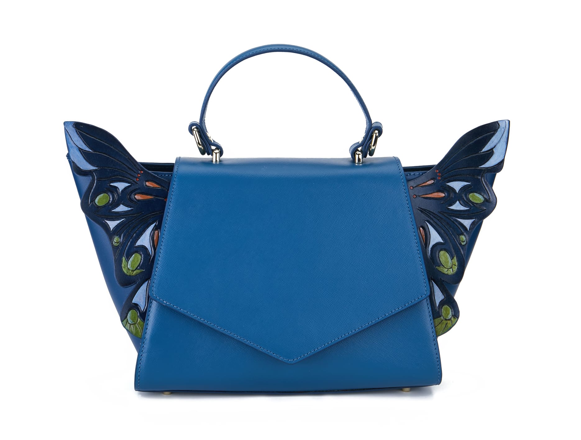 Unique Purses Wings Blue Satchel - Bellorita