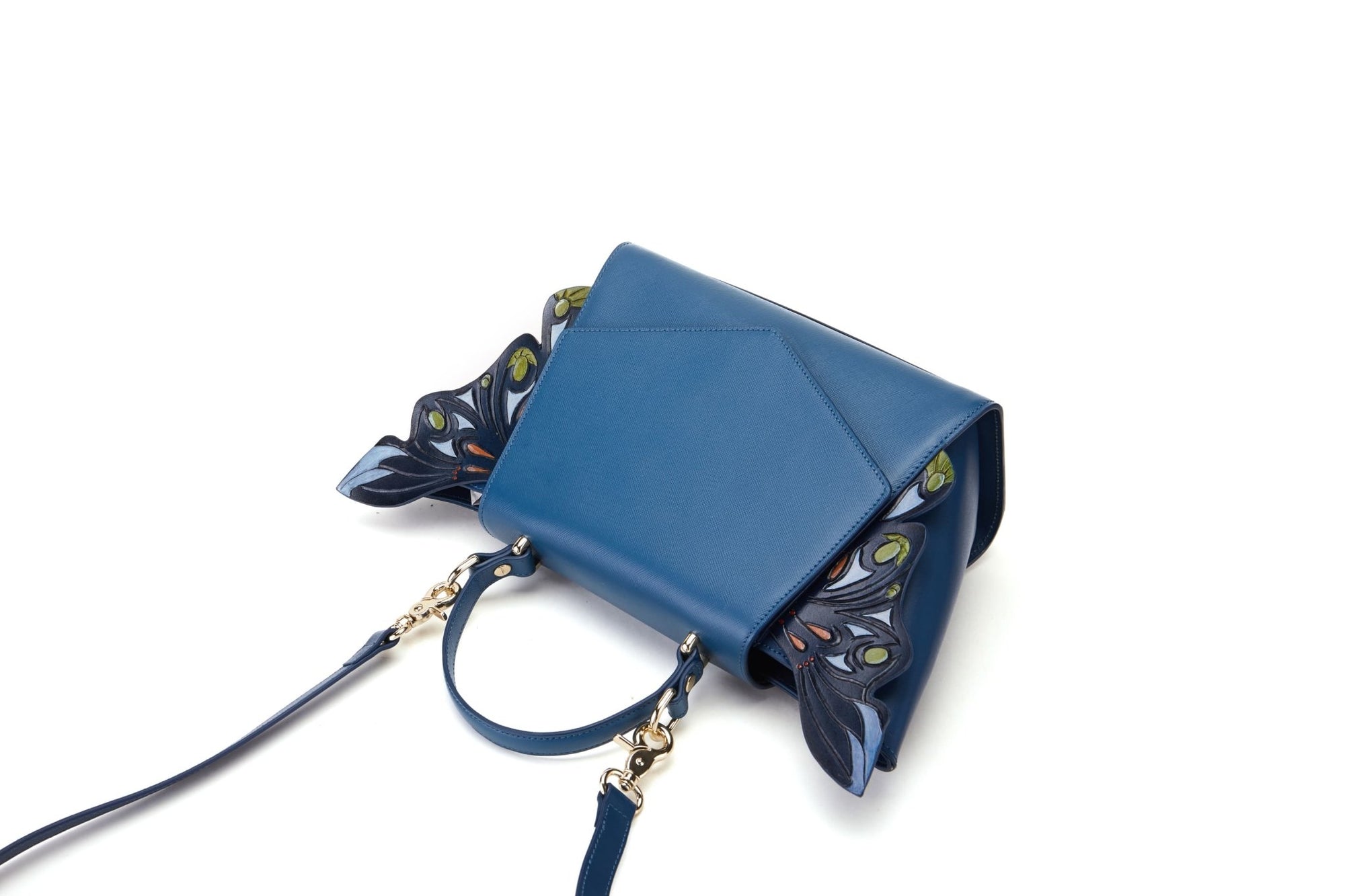 Unique Purses Wings Blue Satchel - Bellorita