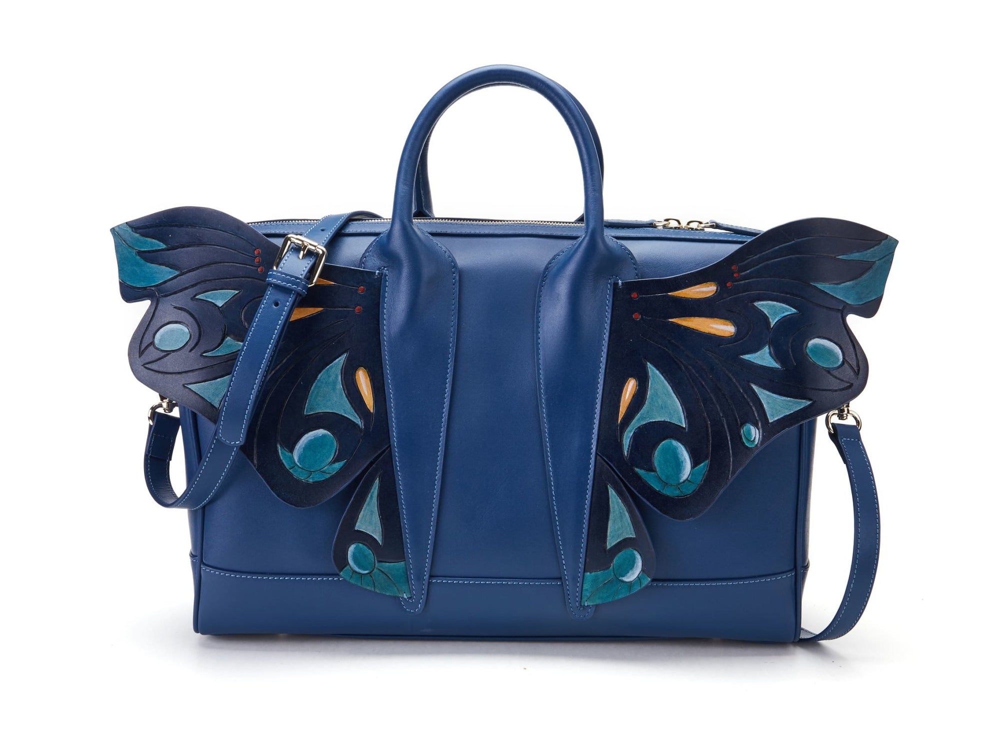 Unique Purses Wings Blue Top Handle - Bellorita