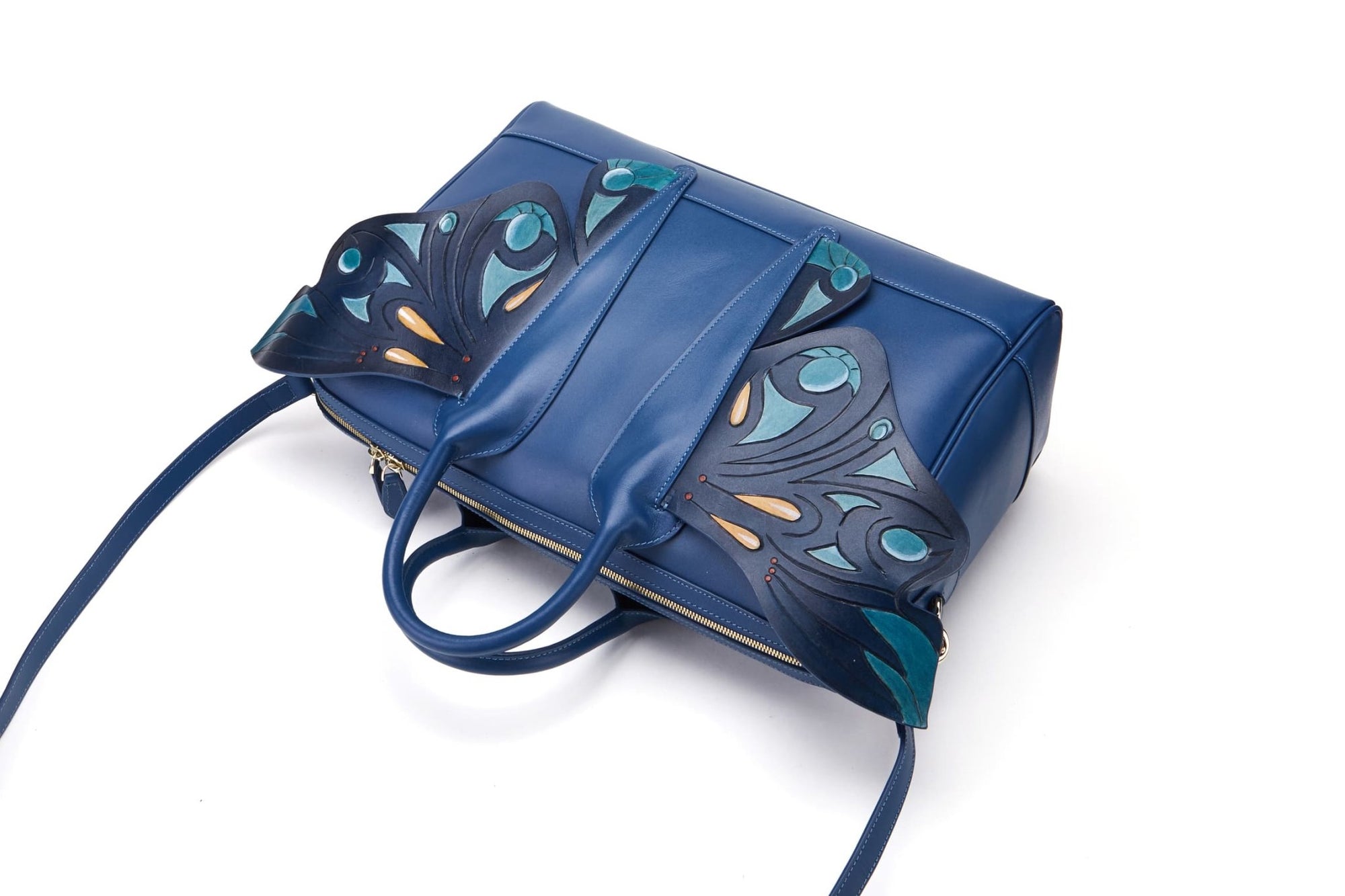 Unique Purses Wings Blue Top Handle - Bellorita