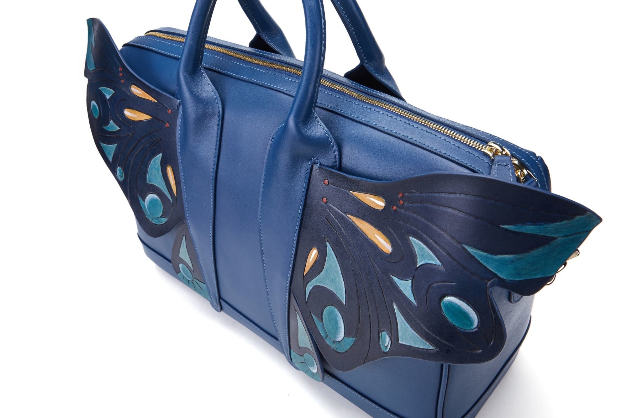 Unique Purses Wings Blue Top Handle - Bellorita