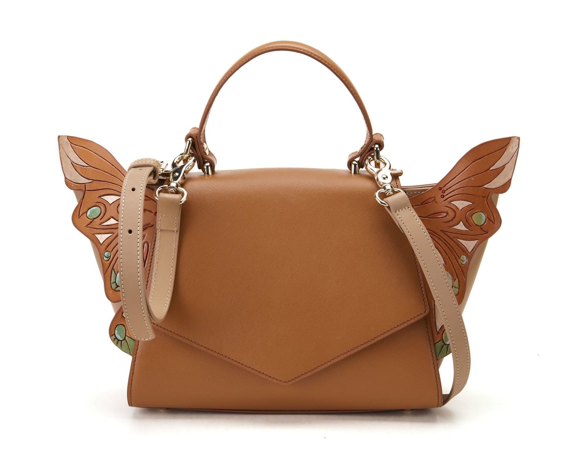 Unique Purses Wings Brown Satchel - Bellorita